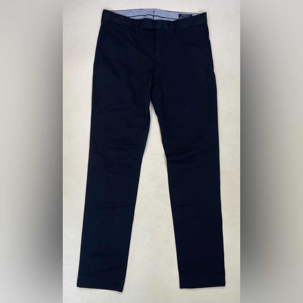 Polo Ralph Lauren Chino Pants Men Stretch Slim Fit Size 30 x 28 Navy Blue